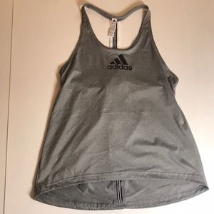 gray adidas tank top